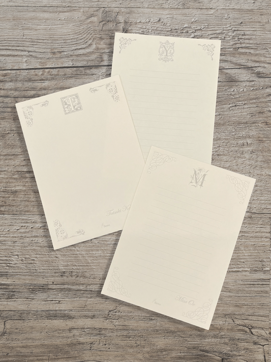 セミオーダーアルファベット便箋（1セット10枚入）