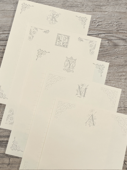 セミオーダーアルファベット便箋（1セット10枚入）